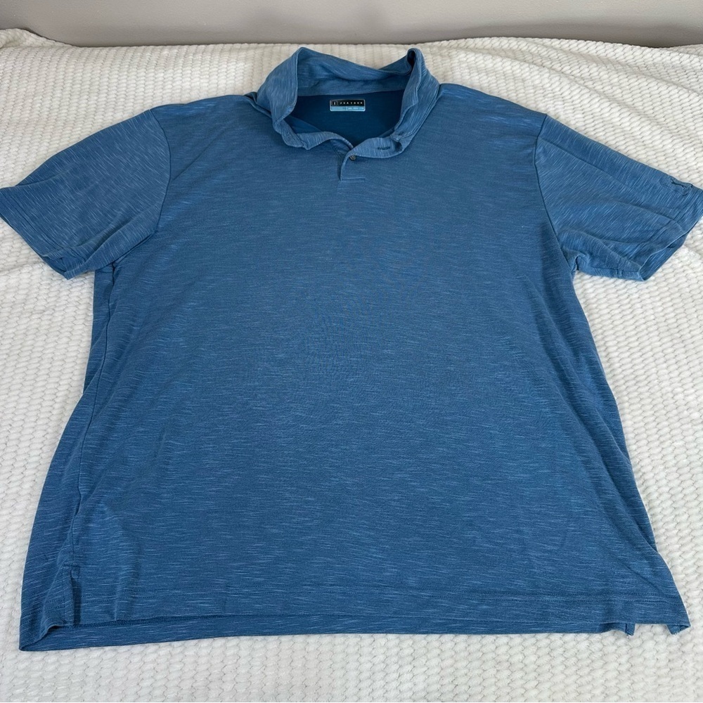 PGA Tour Performance Golf Short Sleeve Collared Polo Mens 2XL Blue Lightweight